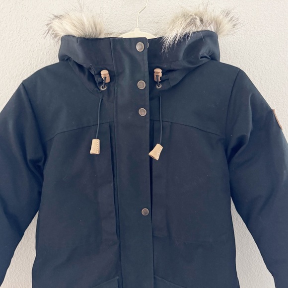 Fjallraven Singi Down Jacket Parka Black Womens XS Outdoor Rugged Gorpcore $640 - Picture 7 of 16